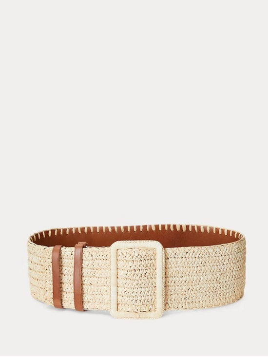 NWT Polo Ralph Lauren Raffia Reversible Belt - M ? main image 5
